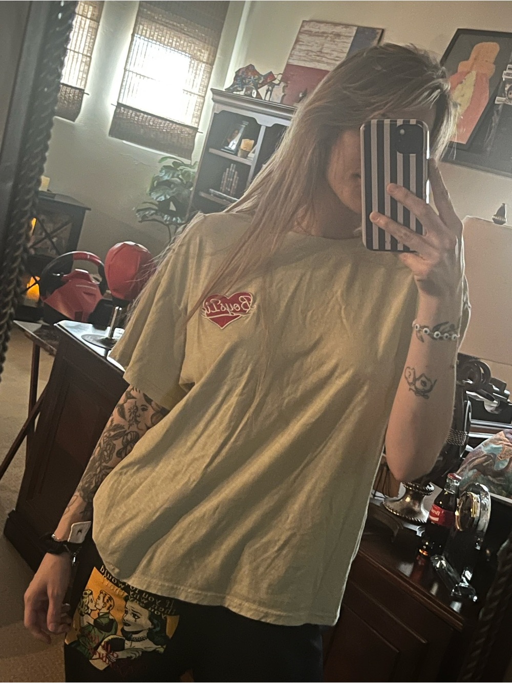Boys Lie Light Sage Tee with Red Heart Logo - Picture 6 of 6